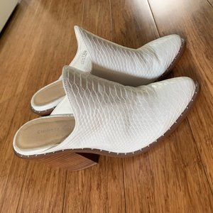 Chinese Laundry White Heeled Mules: Size 7.5